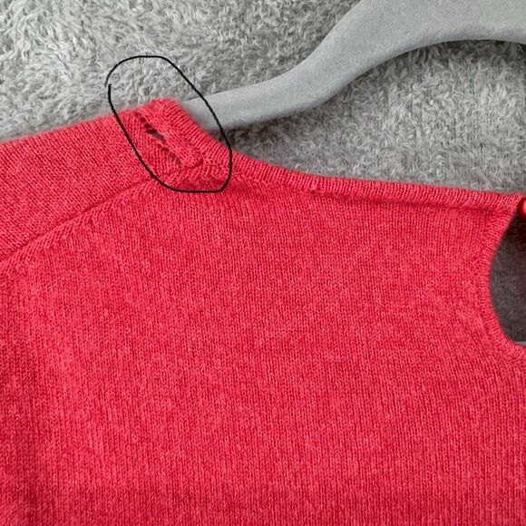 Talbots Sweater Womens L Orange Pure Cashmere Jewel Key Hole Neck Long Sleeve - Picture 9 of 14